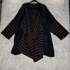 Roni Rabl Open Cárdigan Women's One Size Geometric Brown‎ Lagenlook Boho